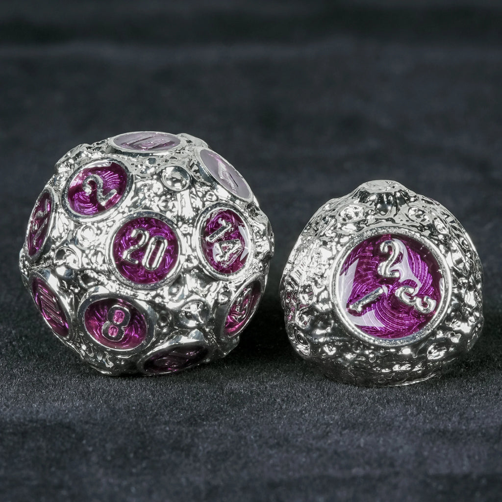 Spherical Planet Metal RPG Dice Set – 7pc – alternate product view