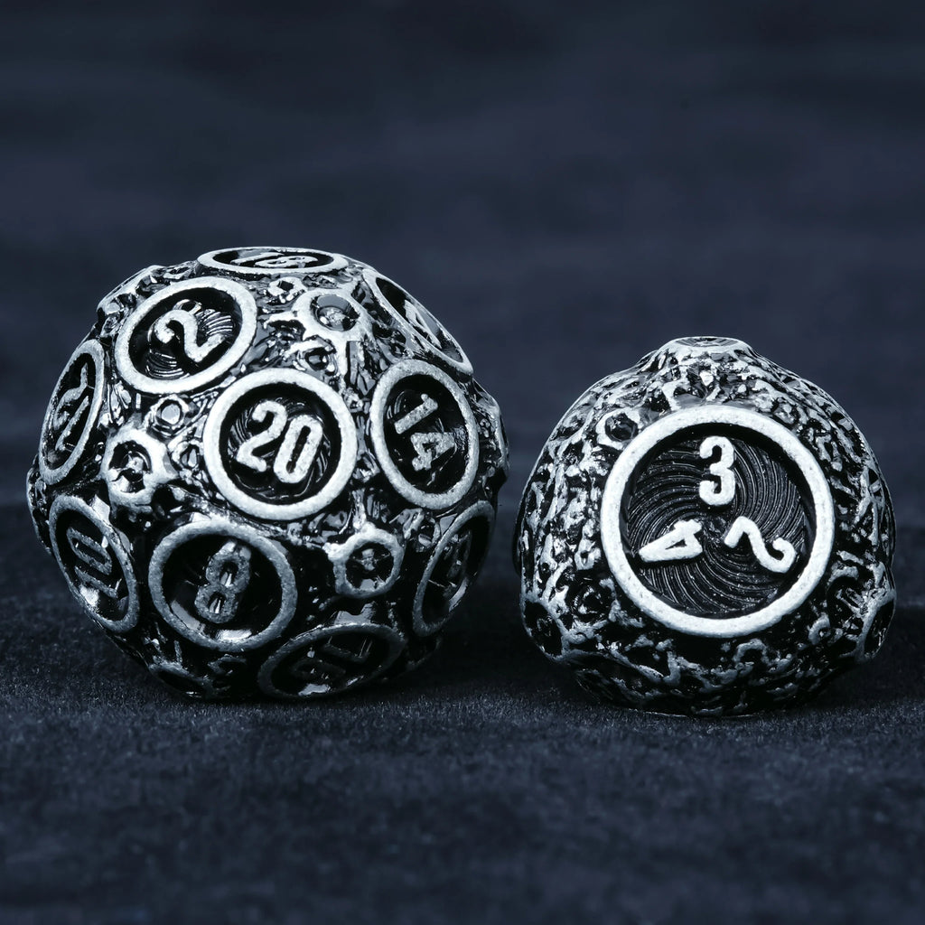 Spherical Planet Metal RPG Dice Set – Full – alternate product view