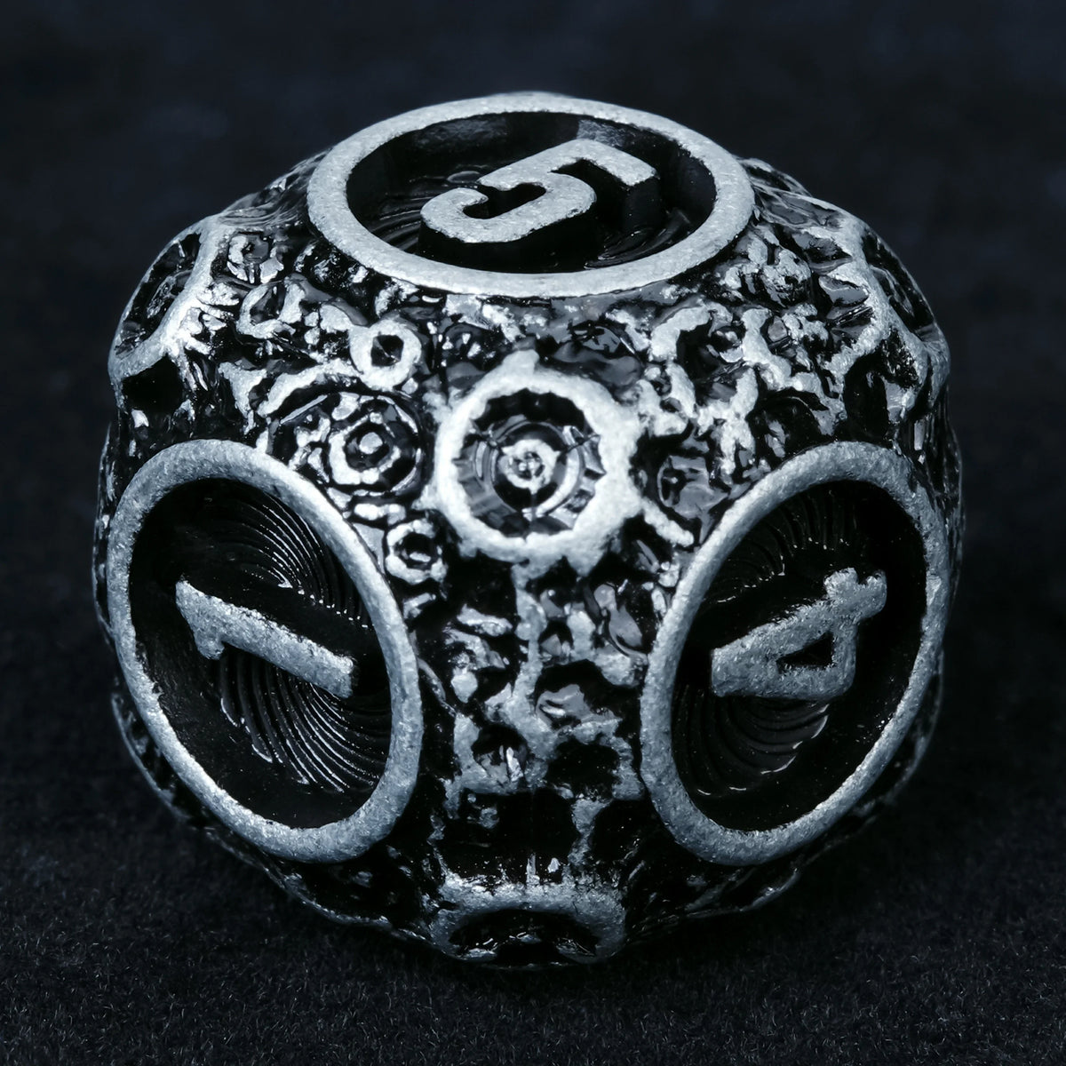 Spherical Planet Metal RPG Dice Set – Full – alternate product view
