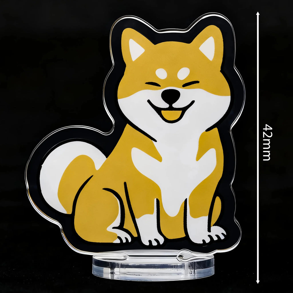 Standees RPG Miniature – Acrylic Tabletop Model – Cute dog acrylic standee with transparent round base, 42mm tall