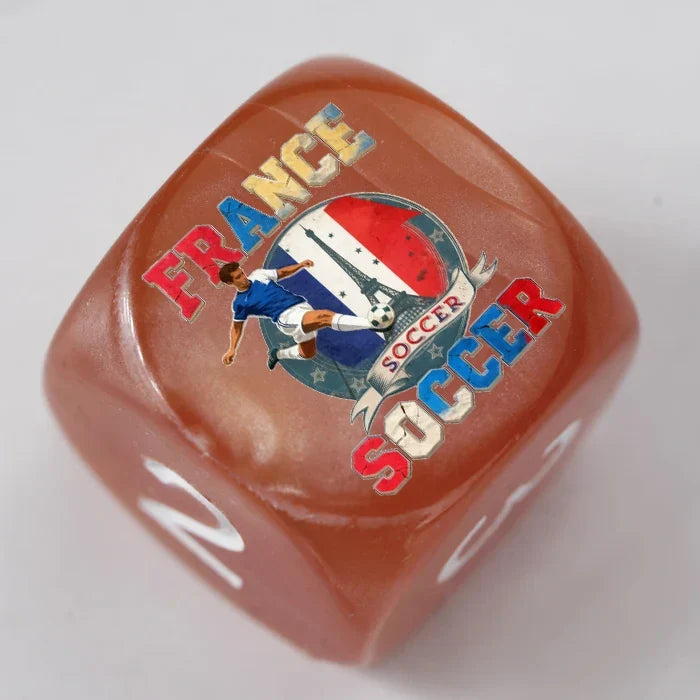 Star Acrylic D6 Dice Set – Custom Acrylic Six-Sided Dice UV Printed with 2026 World Cup Elements