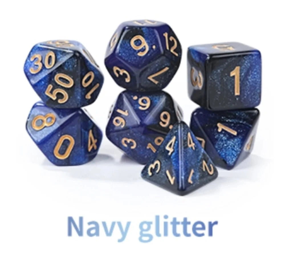 Star Dice Tray – Resin – Glitter Design – Acrylic Star Glitter DND Dice Set + Dice Tray