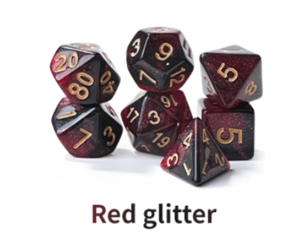 Star Dice Tray – Resin – Glitter Design – Acrylic Star Glitter DND Dice Set + Dice Tray