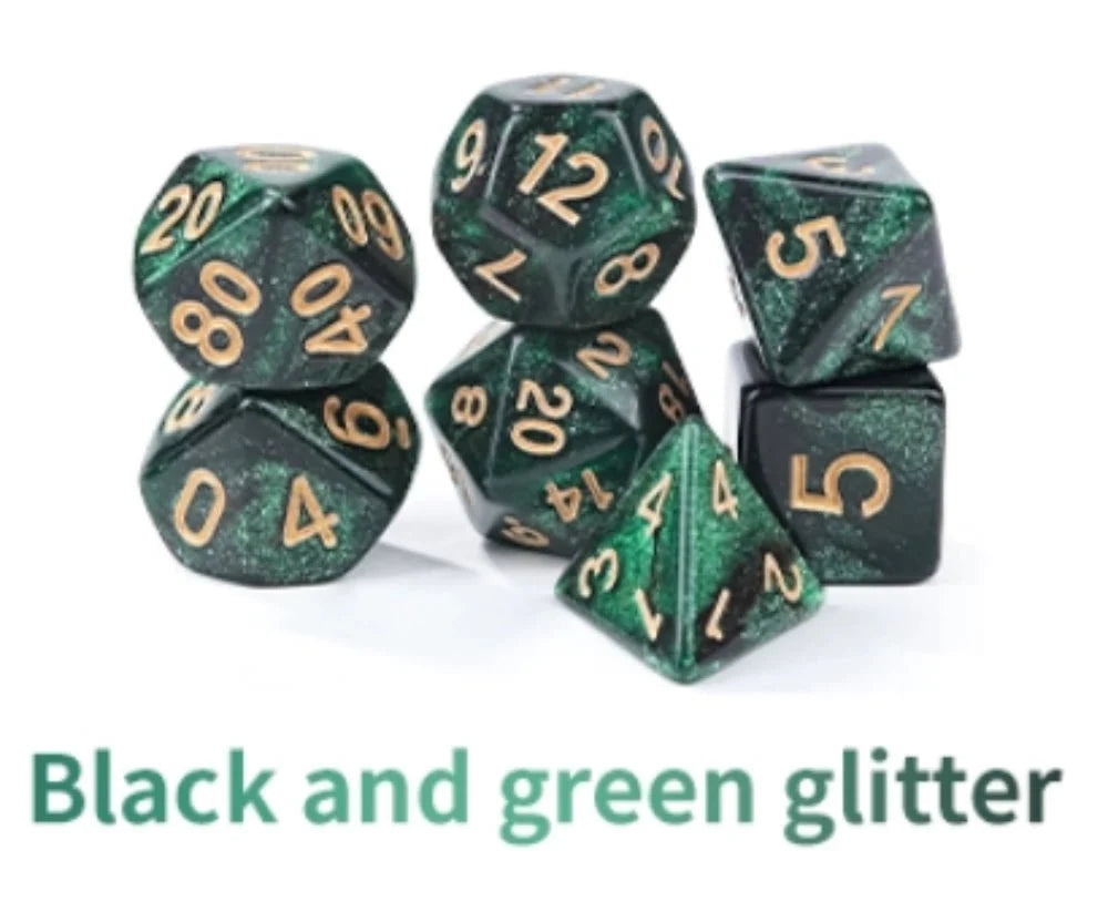 Star Dice Tray – Resin – Glitter Design – Acrylic Star Glitter DND Dice Set + Dice Tray