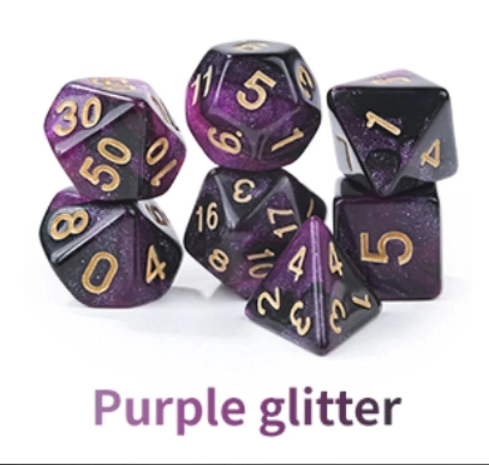Star Dice Tray – Resin – Glitter Design – Acrylic Star Glitter DND Dice Set + Dice Tray