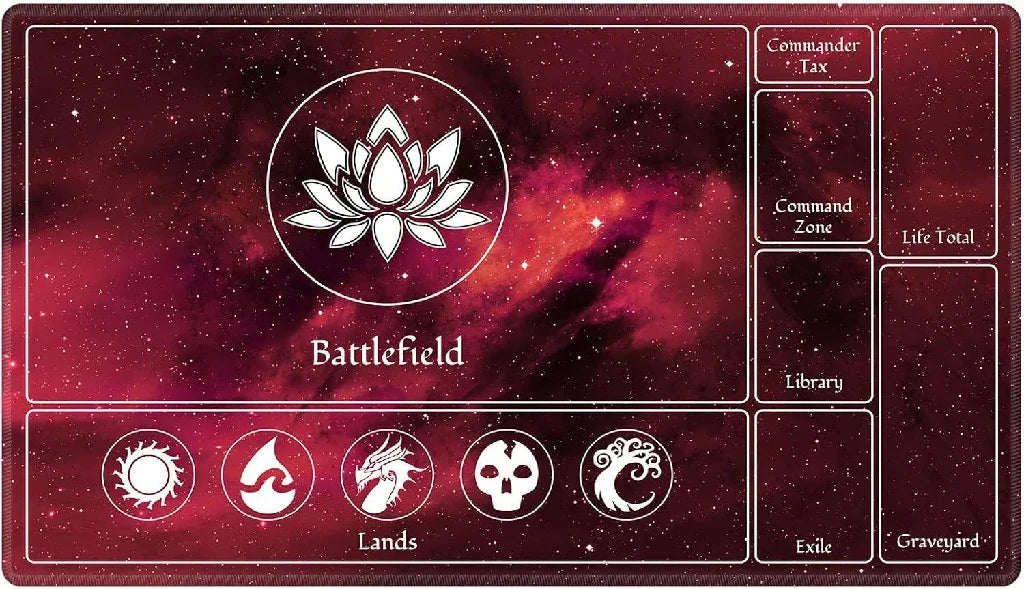 Star Gaming Playmat – Red Starry Sky MTG Playmat — Waterproof Mousepad for Card Games