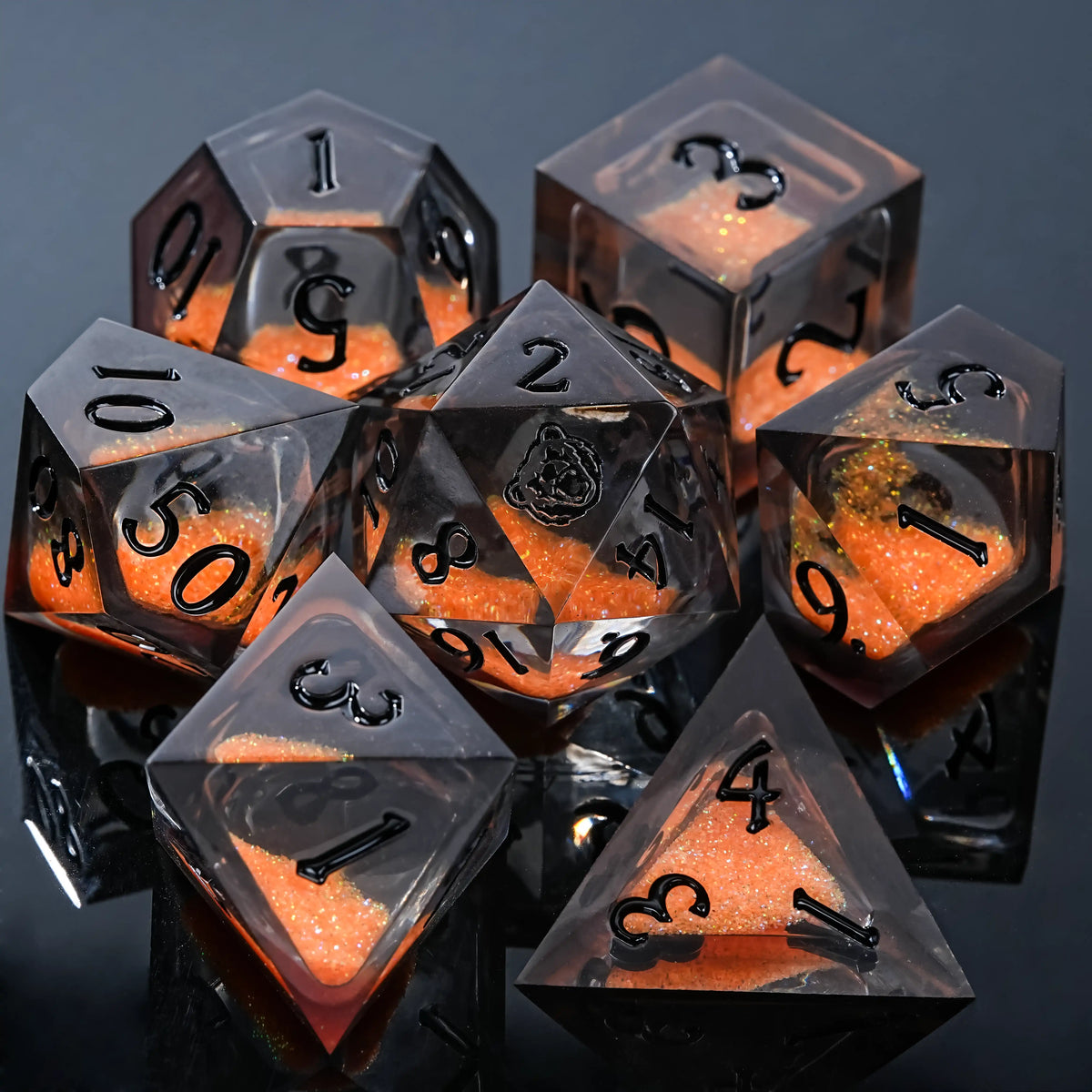 Star Liquid Core Dice Set – Blazing Bear – Kickstarter Dice - Blazing Bear Liquid Core Resin Dice Set