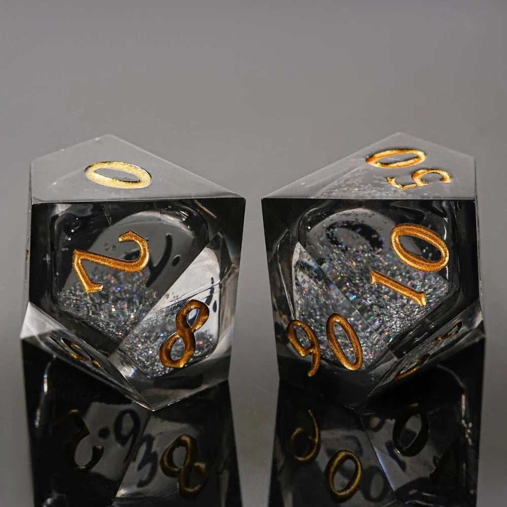 Star Liquid Core Dice Set – Inverted Pentagram – Kickstarter Dice - Inverted Pentagram Liquid Core Resin Dice Set