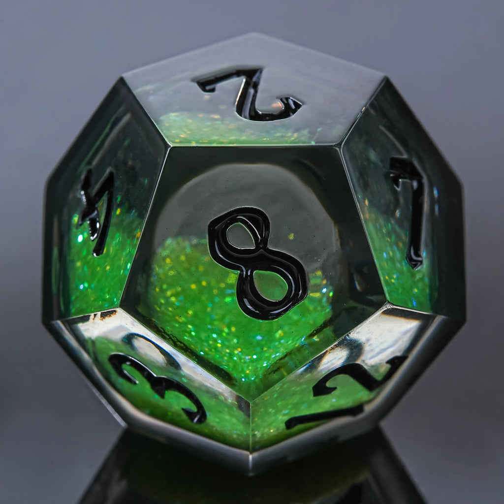 Star Liquid Core Dice Set – Plague Elixir – Kickstarter Dice - Plague Elixir Green Liquid Core Resin DND D12 Dice with
