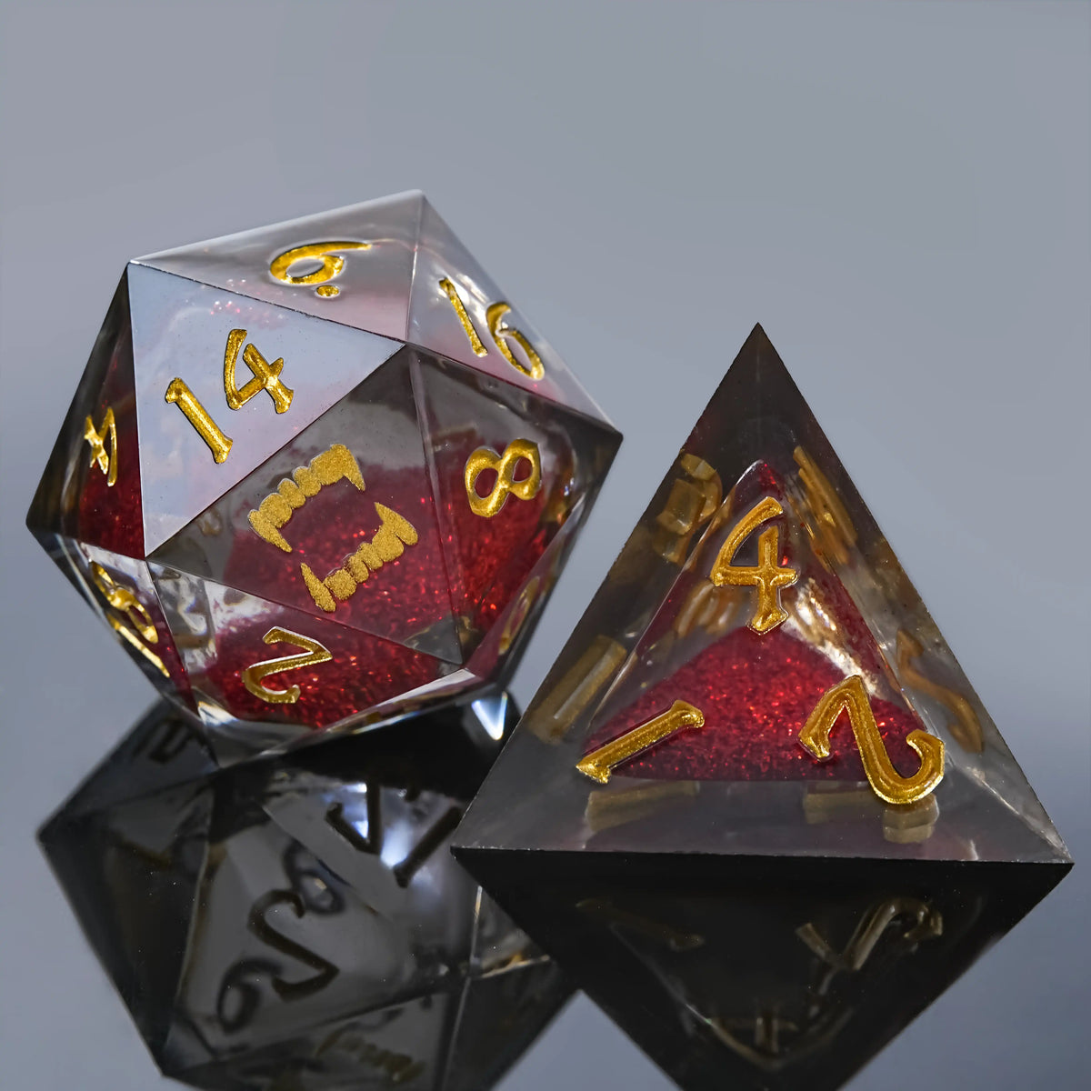 Star Liquid Core Dice Set – Vampire Bite – Kickstarter Dice - Vampire Liquid Core Resin Dice Set