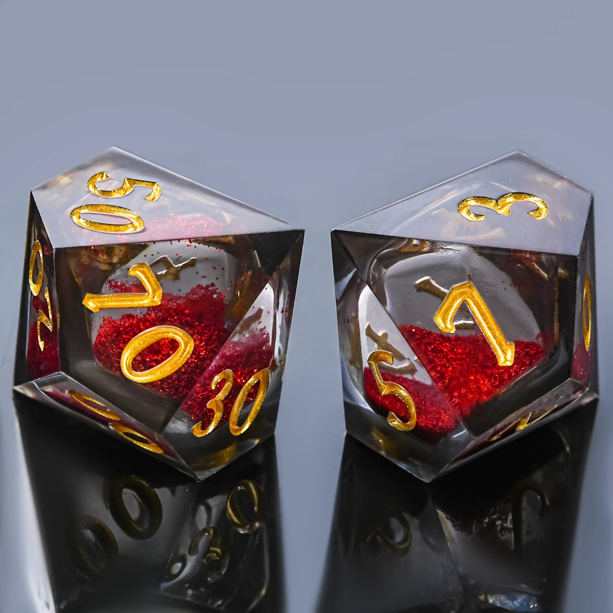 Star Liquid Core Dice Set – Vampire Bite – Kickstarter Dice - Vampire Liquid Core Resin Dice Set
