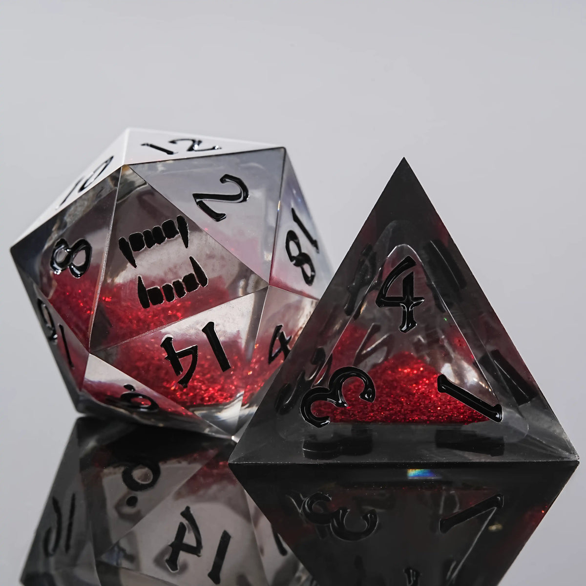Star Liquid Core Dice Set – Vampire Bite – Kickstarter Dice - Vampire Liquid Core Resin Dice Set