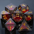 Star Liquid Core Dice Set – Vampire Bite – Red liquid core resin DND Dice Set, featuring a vampire's crimson teeth