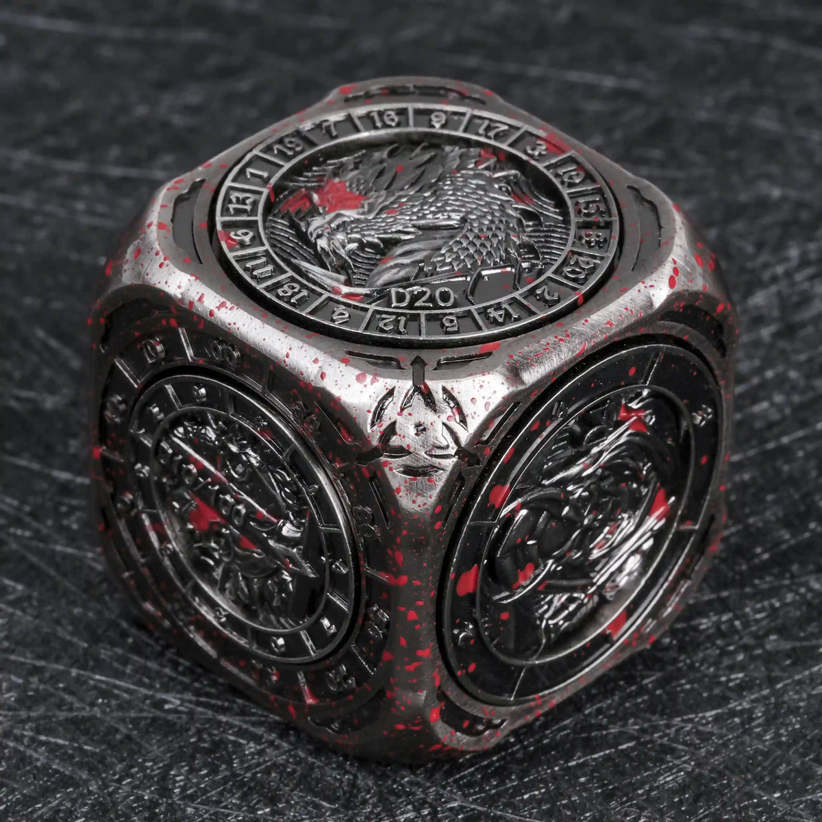 Star Metal Bullet Dice Set – Spinner – Kickstarter Dice - Bloodstained 7-in-1 Unique Metal D6 Spinning Dice