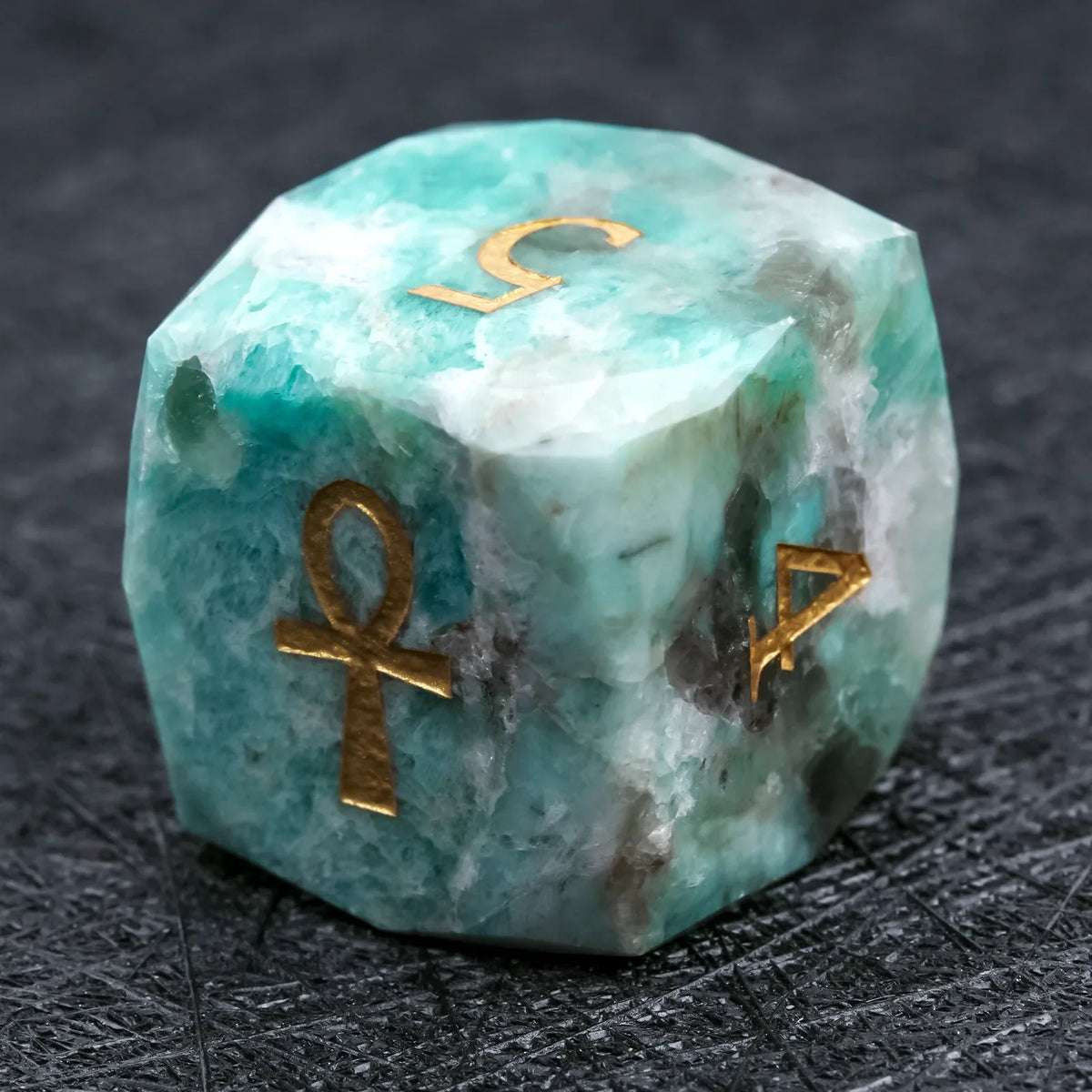 Star Natural Stone DND Dice Set – Amazonite Emerald – alternate product view