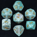 Star Natural Stone DND Dice Set – Amazonite Emerald – Kickstarter Dice - Natural Amazonite DND Dice Set, engraved with