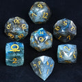 Star Natural Stone DND Dice Set – Ring Order – Kickstarter Dice - Natural Labradorite DND Dice Set, engraved with the