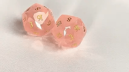 Star Natural Stone DND Dice Set – Rose Quartz – alternate product view