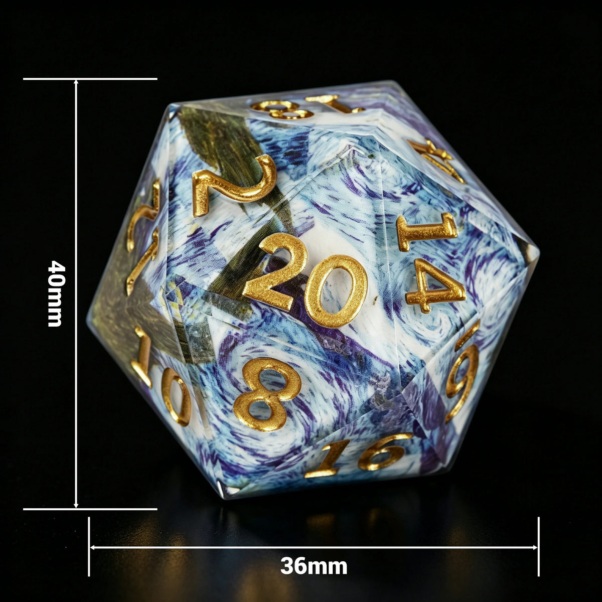 Star Resin D20 Dice – Giant Lettering
