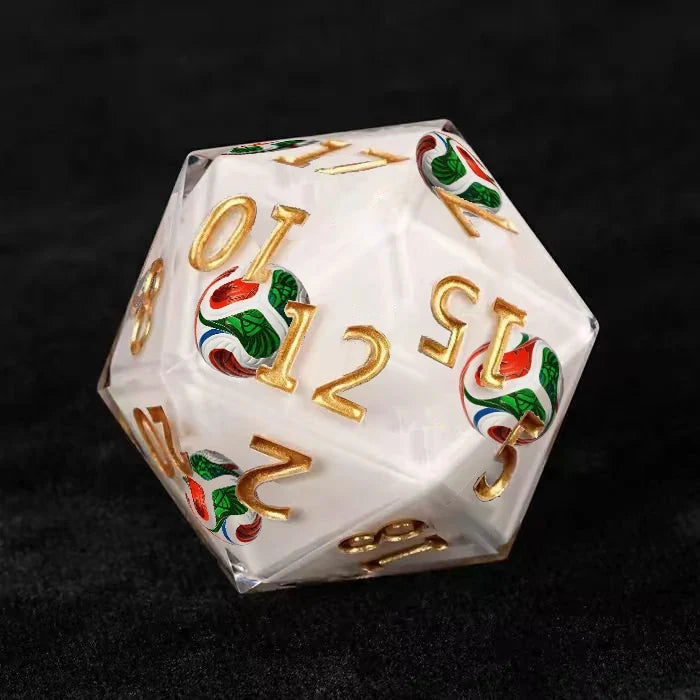 Star Resin D20 Dice Set – Custom Football World Cup Sticker Dice