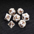 Star Resin DND Dice Set – American Pitbull – Kickstarter Dice – Sharp-Edged White Resin Pit Bull DND Dice Set