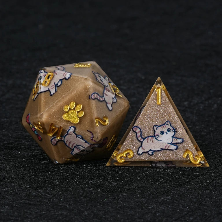 Star Resin DND Dice Set – British Shorthair – alternate product view