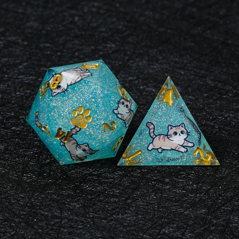 Star Resin DND Dice Set – British Shorthair – alternate product view