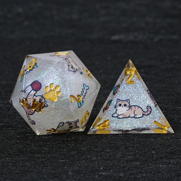 Star Resin DND Dice Set – British Shorthair – alternate product view
