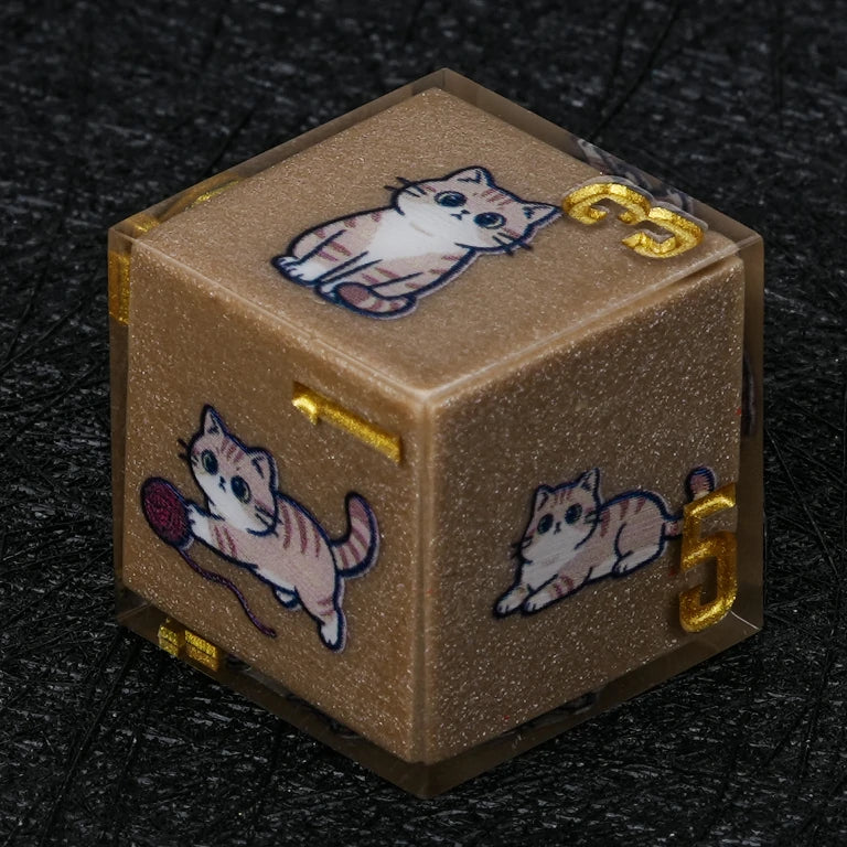 Star Resin DND Dice Set – British Shorthair – alternate product view