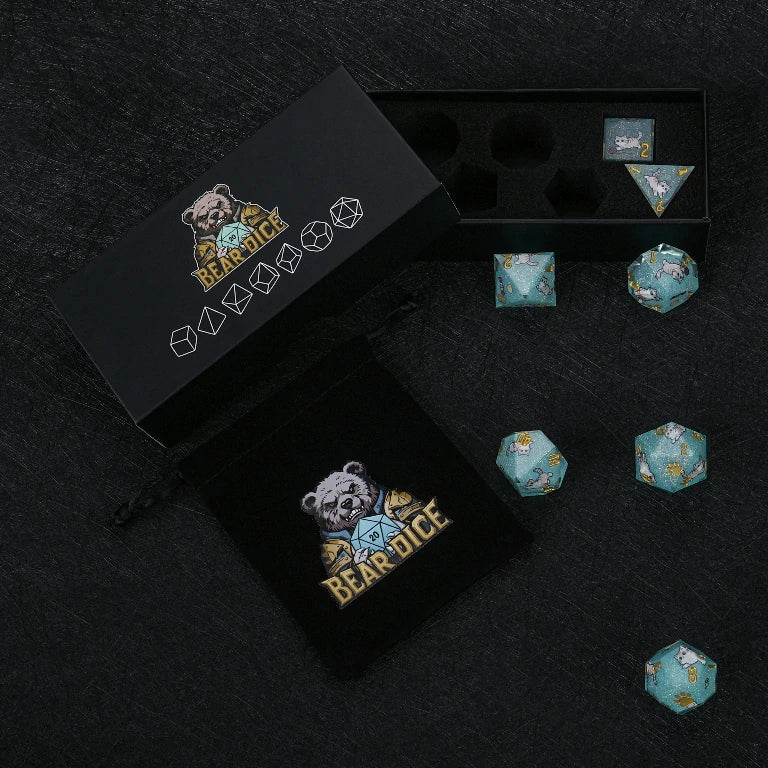 Star Resin DND Dice Set – British Shorthair – alternate product view