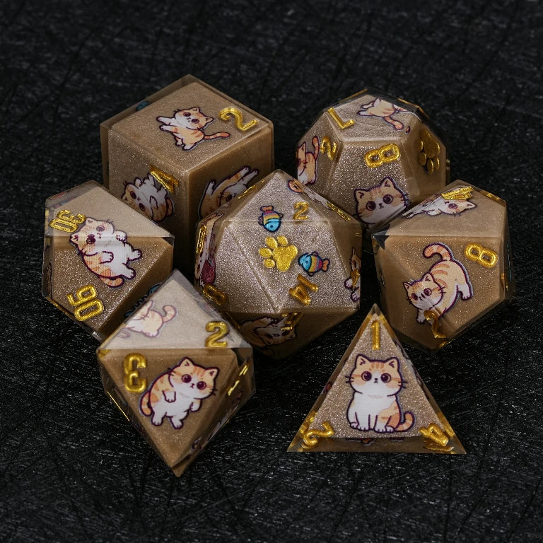 Star Resin DND Dice Set – Exotic Shorthair