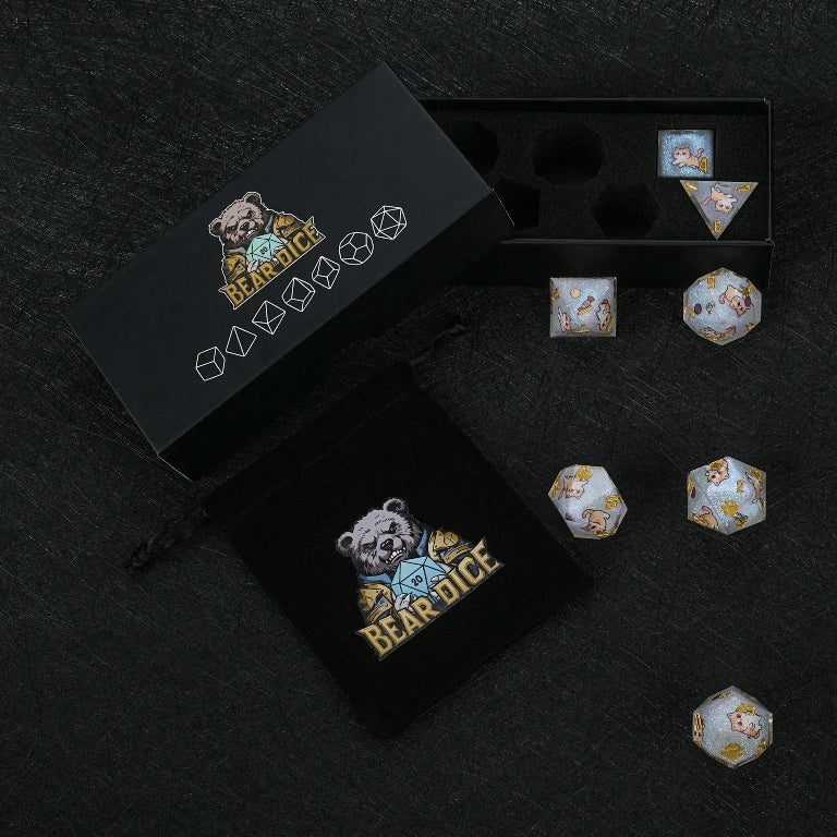 Star Resin DND Dice Set – Exotic Shorthair – alternate product view