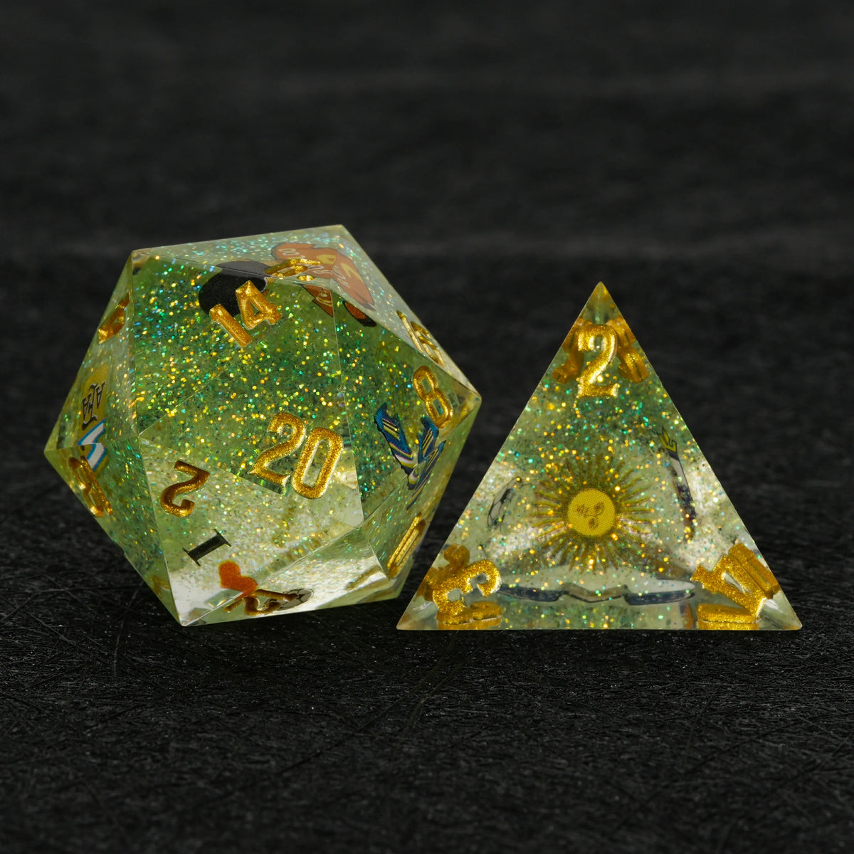 Star Resin DND Dice Set – Glitter – Argentina Soccer – alternate product view