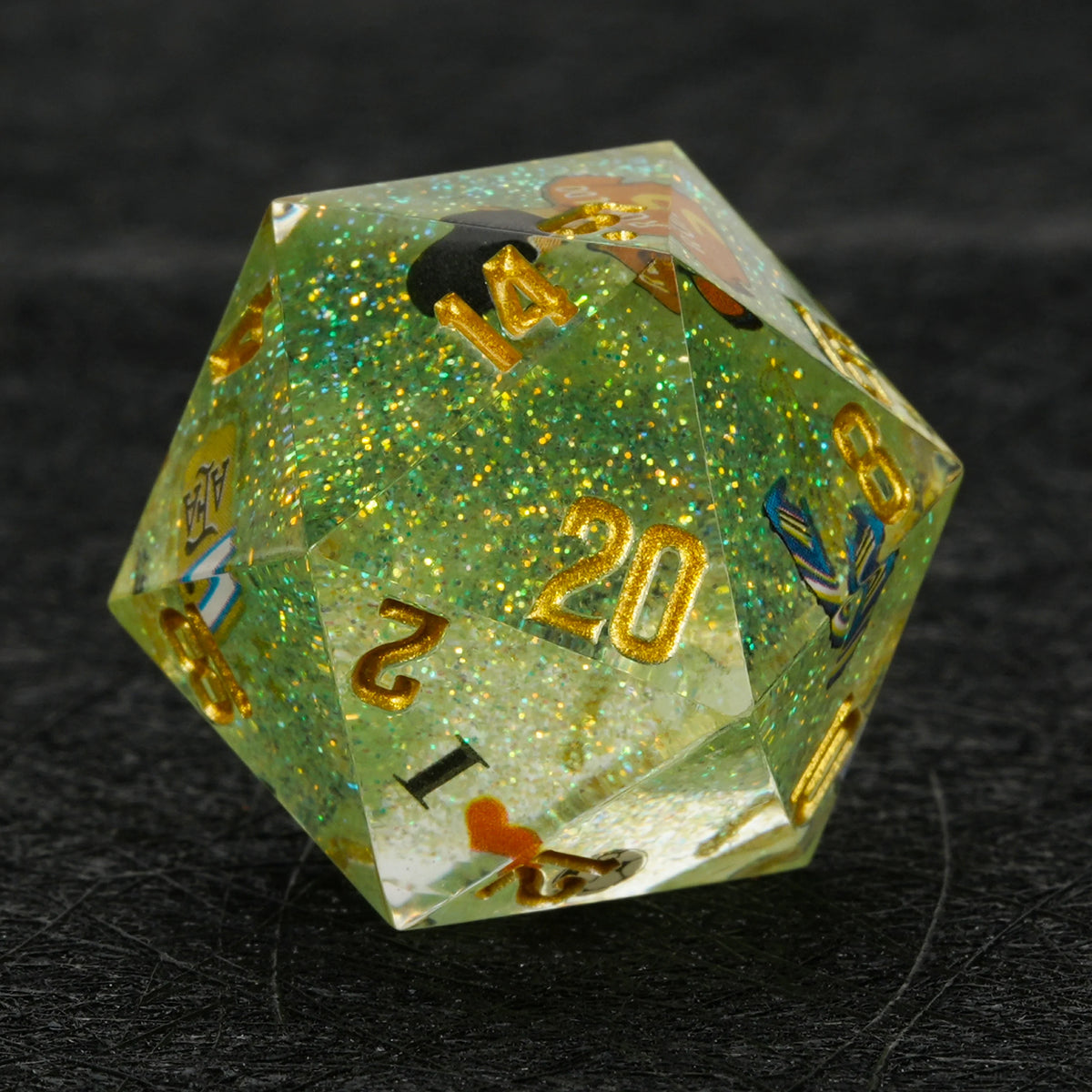 Star Resin DND Dice Set – Glitter – Argentina Soccer – alternate product view