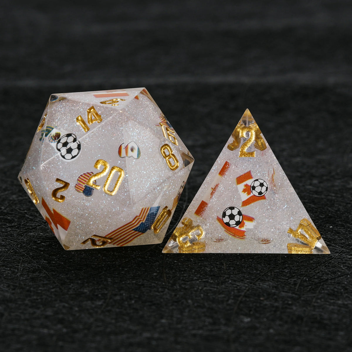 Star Resin DND Dice Set – Glitter – Canada Mexico – alternate product view