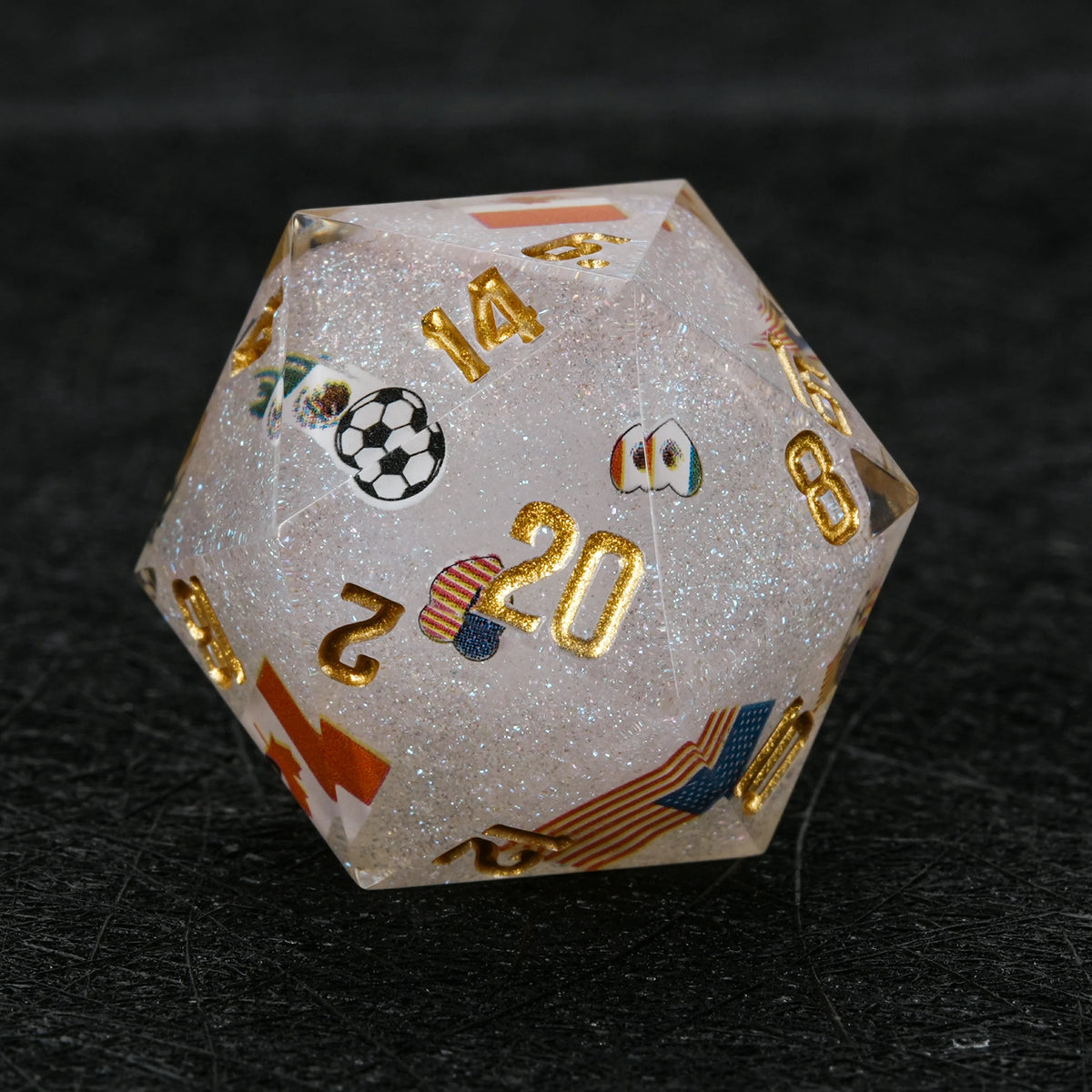 Star Resin DND Dice Set – Glitter – Canada Mexico – alternate product view