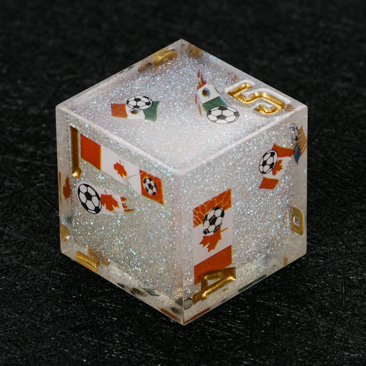 Star Resin DND Dice Set – Glitter – Canada Mexico – alternate product view