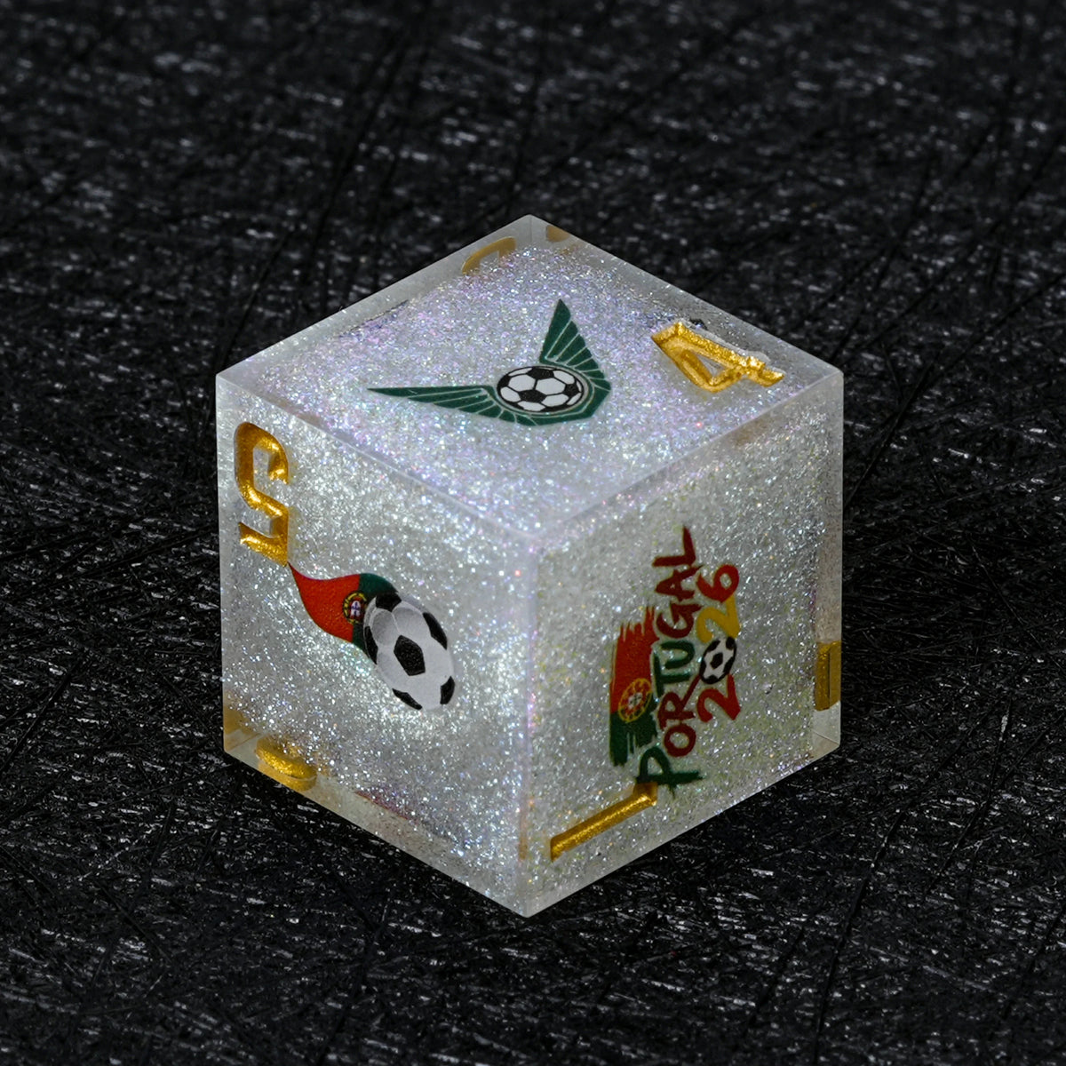 Star Resin DND Dice Set – Glitter – Portugal Soccer – alternate product view