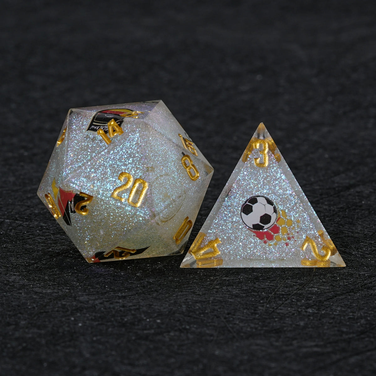 Star Resin DND Dice Set – Glitter – World Cup – alternate product view