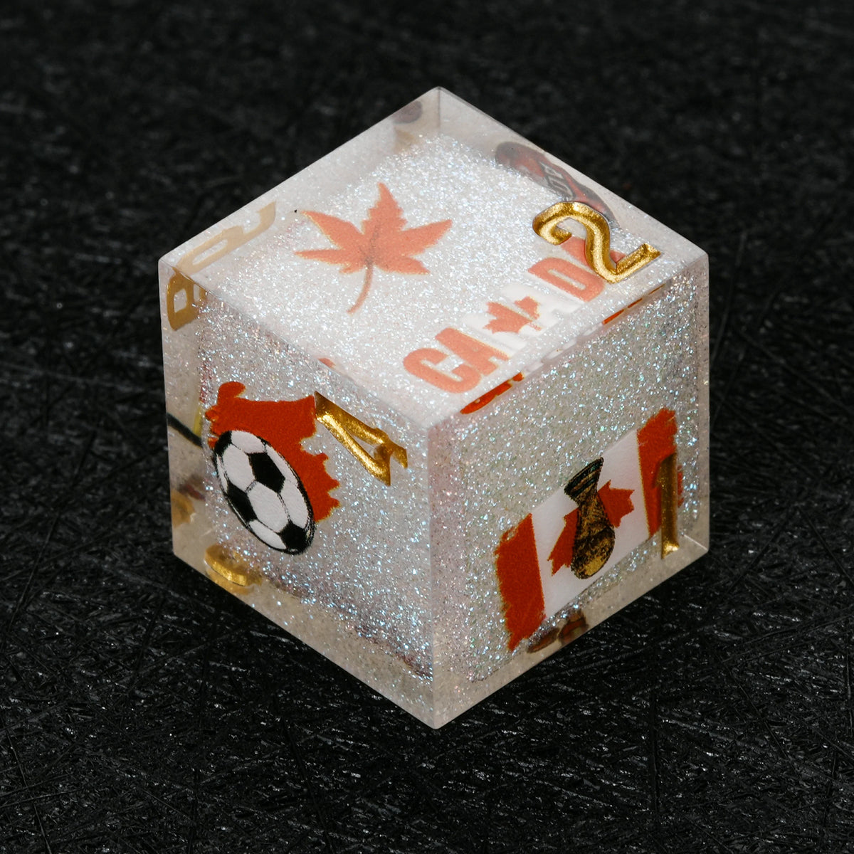 Star Resin DND Dice Set – Glitter – World Cup – Canada Soccer 1 – alternate product view