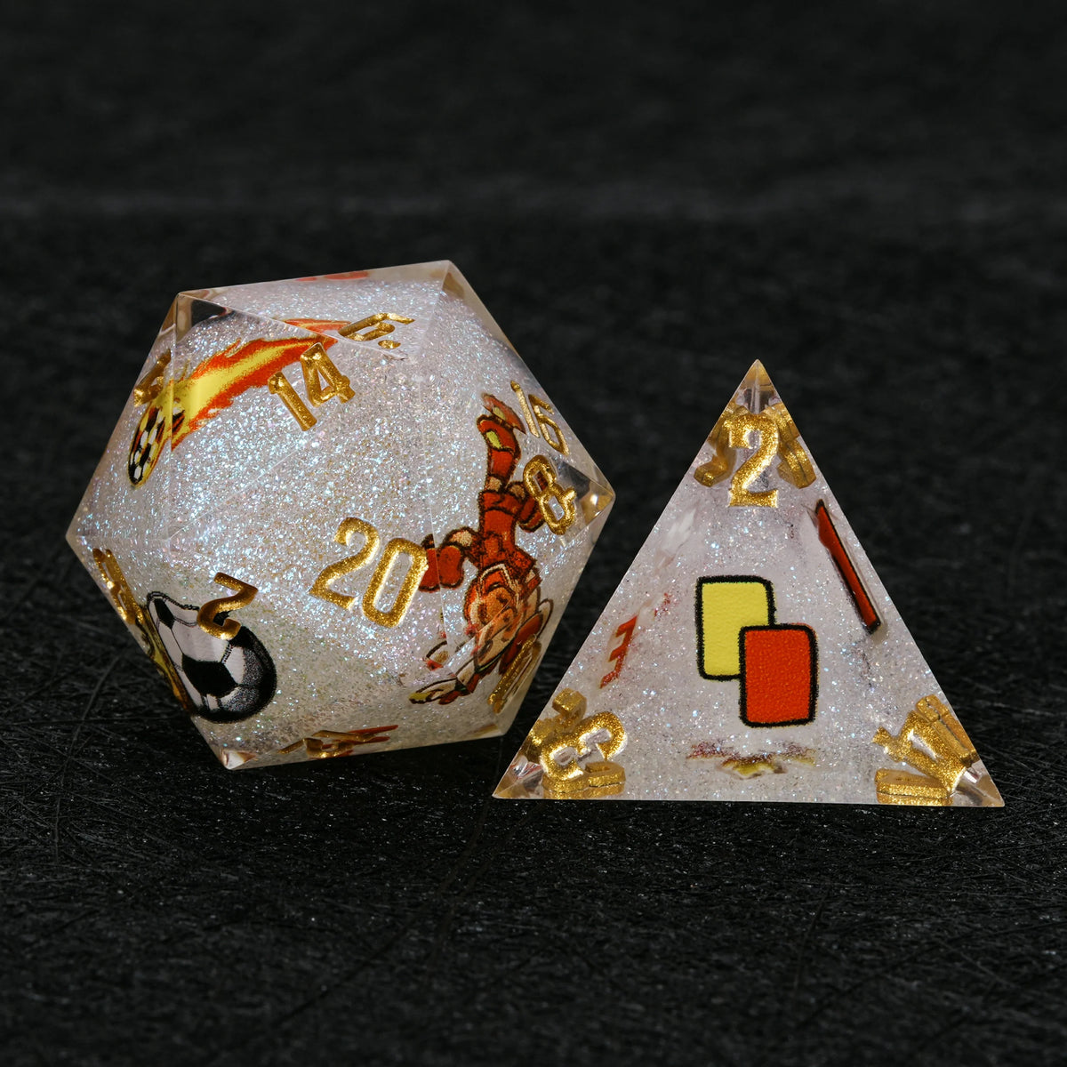 Star Resin DND Dice Set – Glitter – World Cup – Canada Soccer 1 – alternate product view