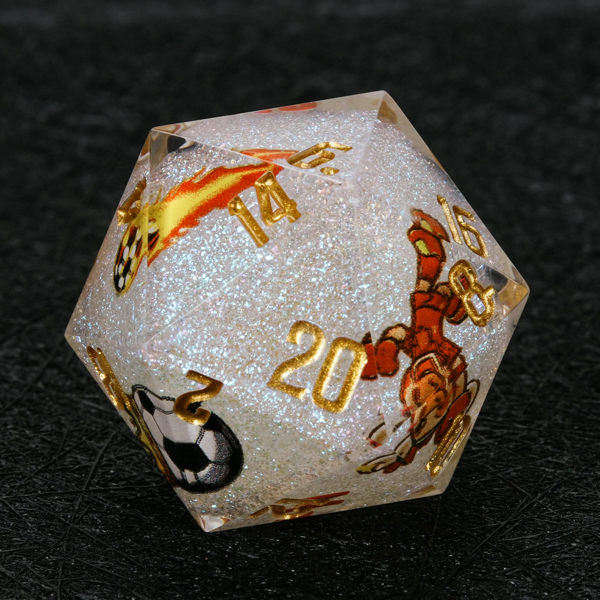 Star Resin DND Dice Set – Glitter – World Cup – Canada Soccer 1 – alternate product view