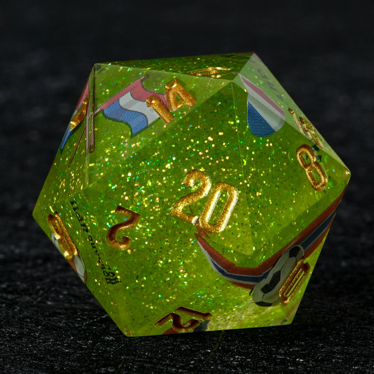 Star Resin DND Dice Set – Glitter – World Cup – Netherlands Football 1 – alternate product view