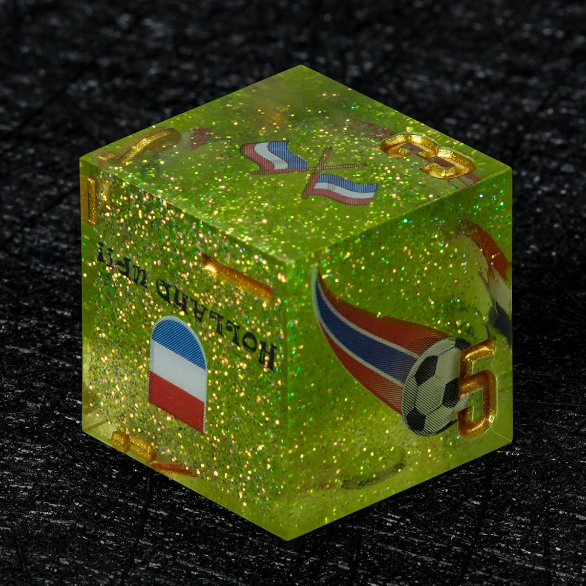 Star Resin DND Dice Set – Glitter – World Cup – Netherlands Football 1 – alternate product view