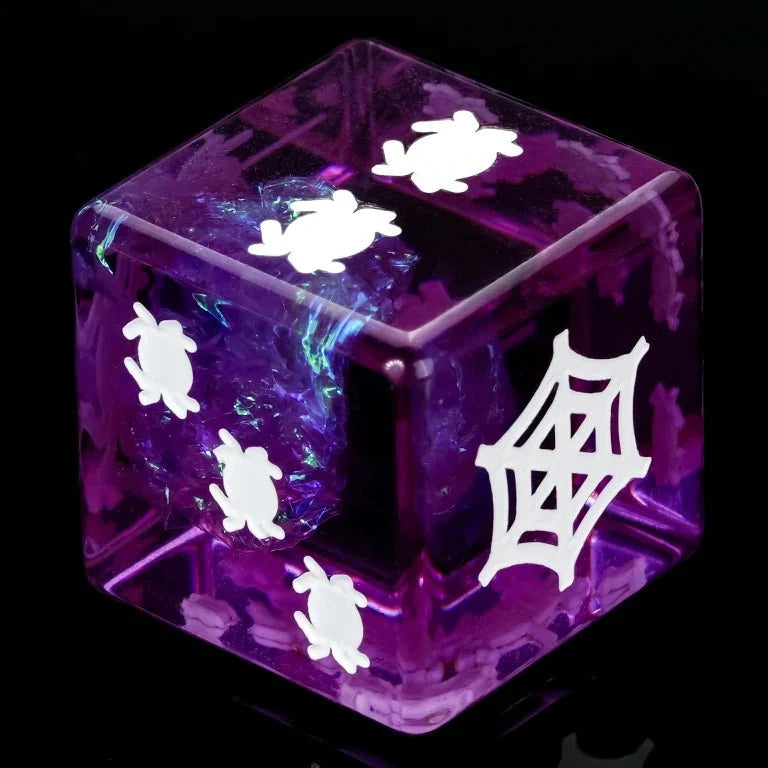 Star Resin DND Dice Set – Kickstarter Webweaver – Kickstarter Halloween Trickster Dice - Purple Resin DND D6 Dice