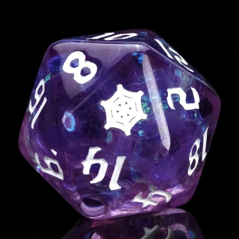 Star Resin DND Dice Set – Kickstarter Webweaver – Kickstarter Trickster Dice - Kickstarter Purple Resin DND D20 Dice
