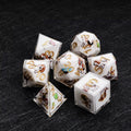 Star Resin DND Dice Set – Legends Beagle – Kickstarter Dice – Sharp-Edged White Resin Beagle DND Dice Set