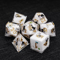 Star Resin DND Dice Set – Legends Husky – Kickstarter Dice – Sharp-Edged White Resin Husky DND Dice Set