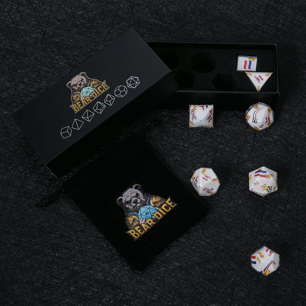 Star Resin DND Dice Set – Netherlands Football – alternate product view