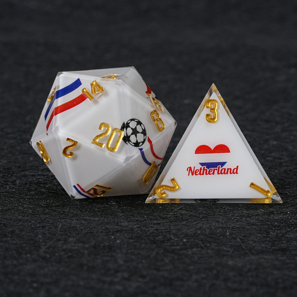 Star Resin DND Dice Set – Netherlands Football – alternate product view
